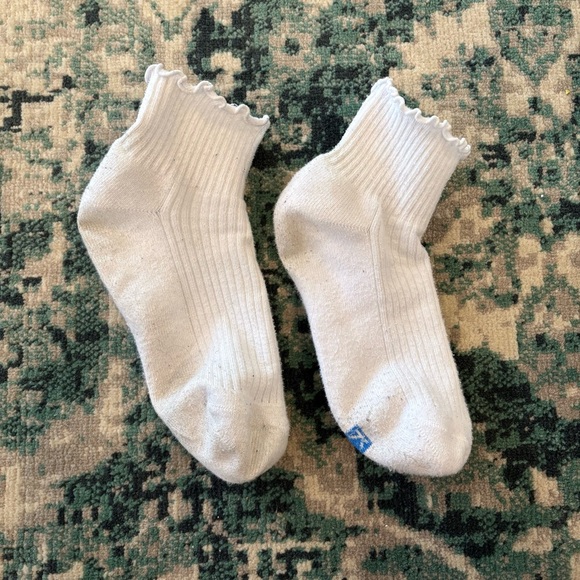 White Ribbed Ankle Socks - Picture 3 of 4